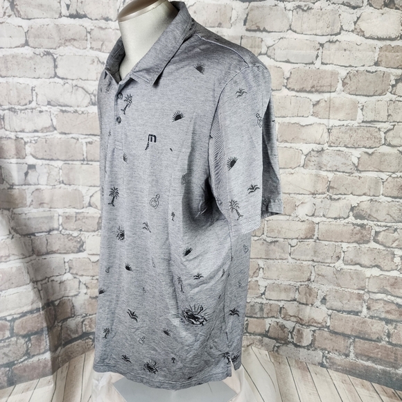 Travis Mathew Ice Breaker Performance Pique Polo Shirt Heather Gray Size - Picture 9 of 15